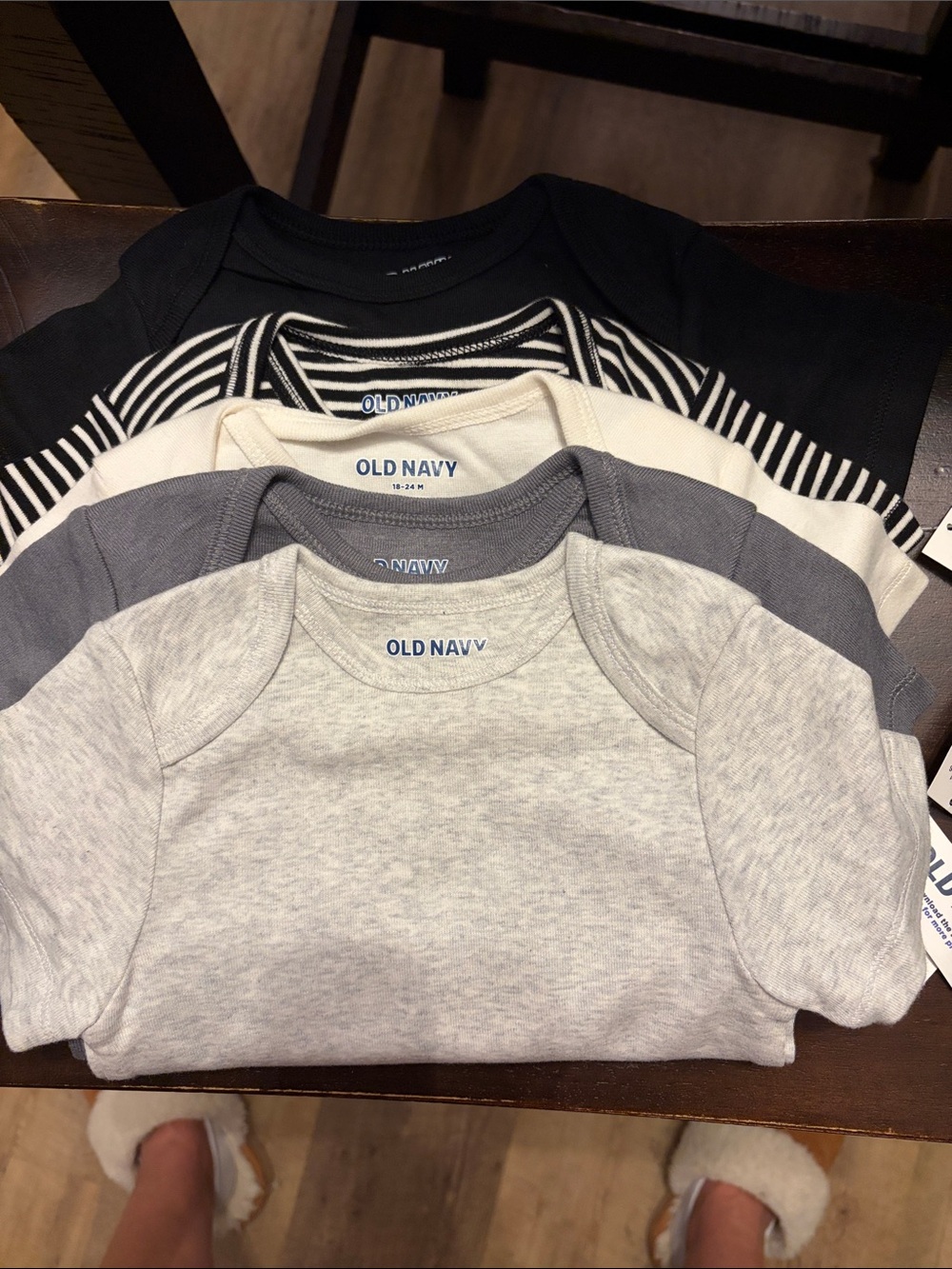 Old Navy Baby Short Sleeve Tees - Black, White, Gray & Cream
